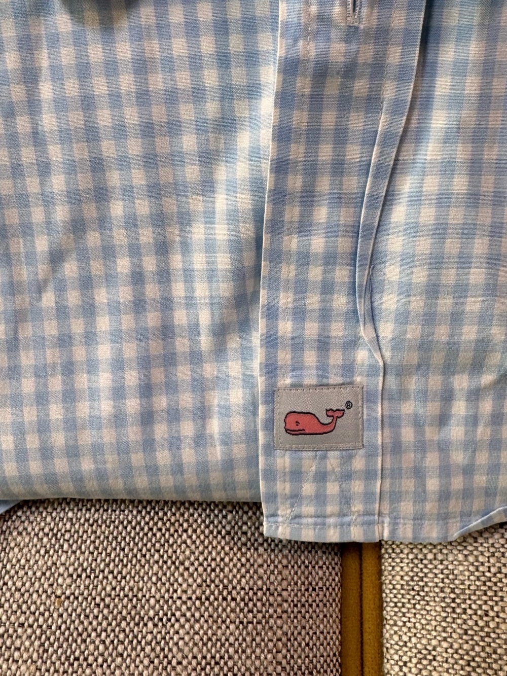 Vineyard Vines Houston FC Classic Fit Murray Blue Gingham Mens Button Down Shirt - Picture 7 of 7